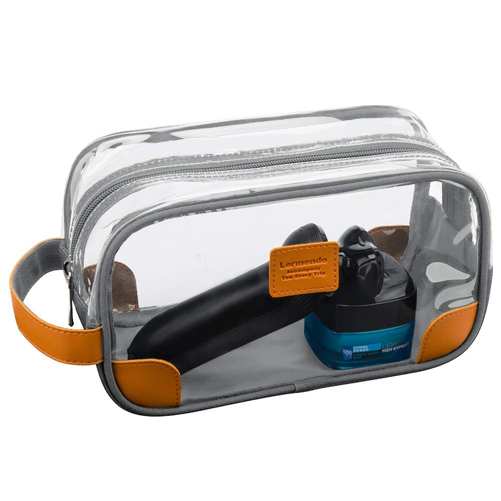 Lermende Clear Toiletry Bag for Traveling, Large Toiletry Bag for Men. Hanging Dopp Kit/Travel kit/Clear Mens Bag/Unisex Bathroom Travel Bag for Mens(Blue)