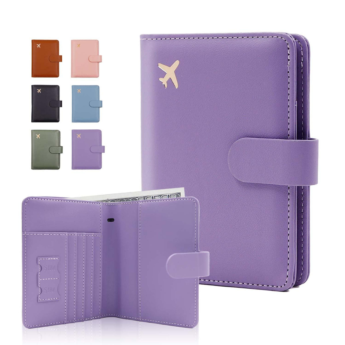 Melsbrinna Premium Leather Passport Holder Covers Case, Waterproof Rfid Blocking Travel Wallet Passport Holder with Pen Holder, Cute Passport Book for Women/Men