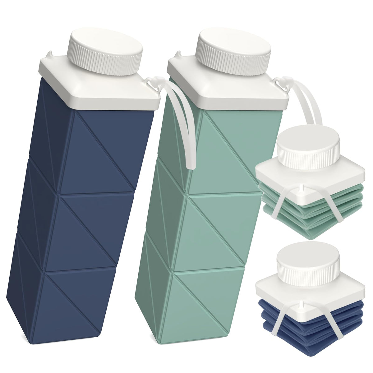 BEAUTAIL Collapsible Water Bottles 21oz/610mL, Silicone Travel Water Bottle