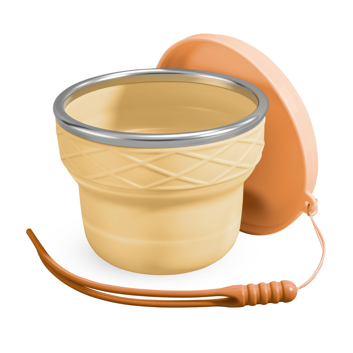 Silicone Collapsible Travel Cup, 7oz BPA-Free(Yellow)