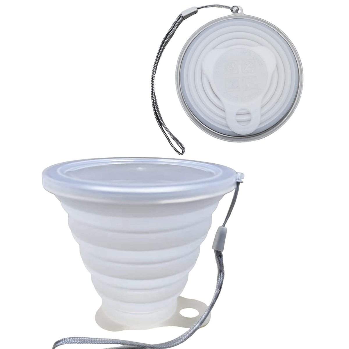 Silicone Collapsible Cups for Camping Travel,Small Portable Backpacking Camping Cup for Outdoor,Reusable Folding Travel Cup,270ml,Graduated(Transparent)