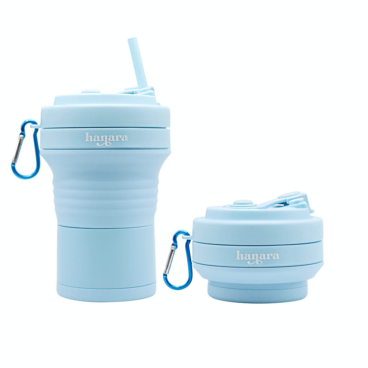 HANARA Collapsible Cup with Reusable Straw – 18 Oz (550 Ml), Portable Travel Mug, BPA-Free, Leak-Proof, Microwave & Dishwasher Safe, Multi-Purpose for Hot & Cold Drinks – Beige