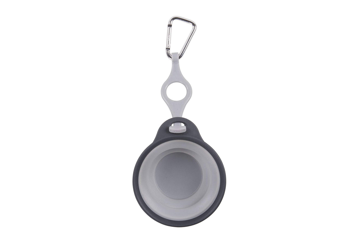 Dexas Pets Collapsible Travel Cup, Small/1 Cup Capacity, Light Gray
