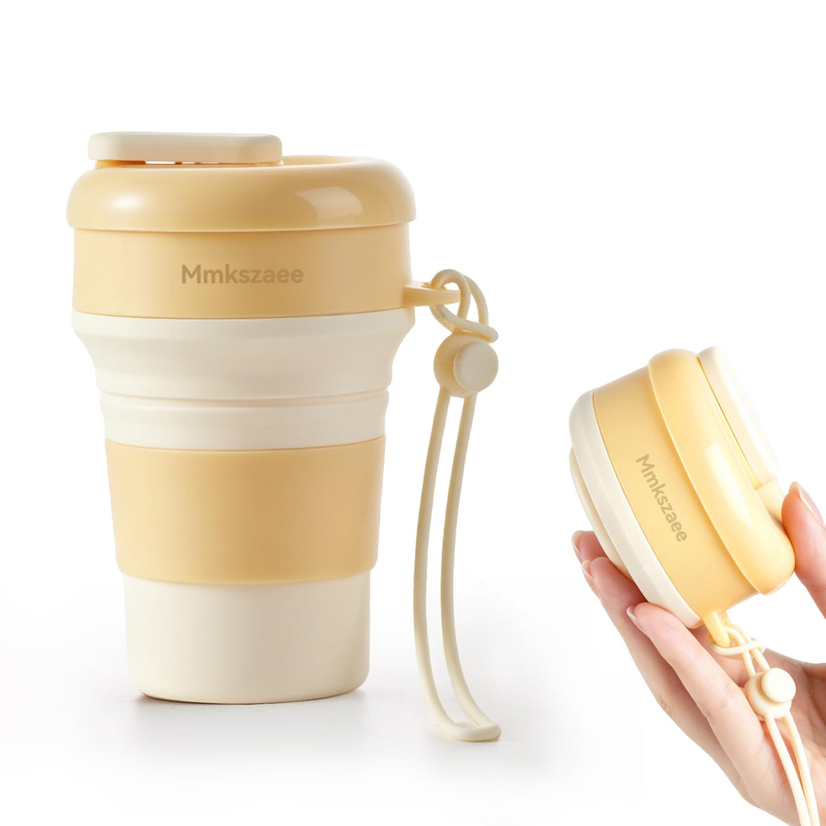 Collapsible Silicone Water Bottle, Leakproof for Travel Camping