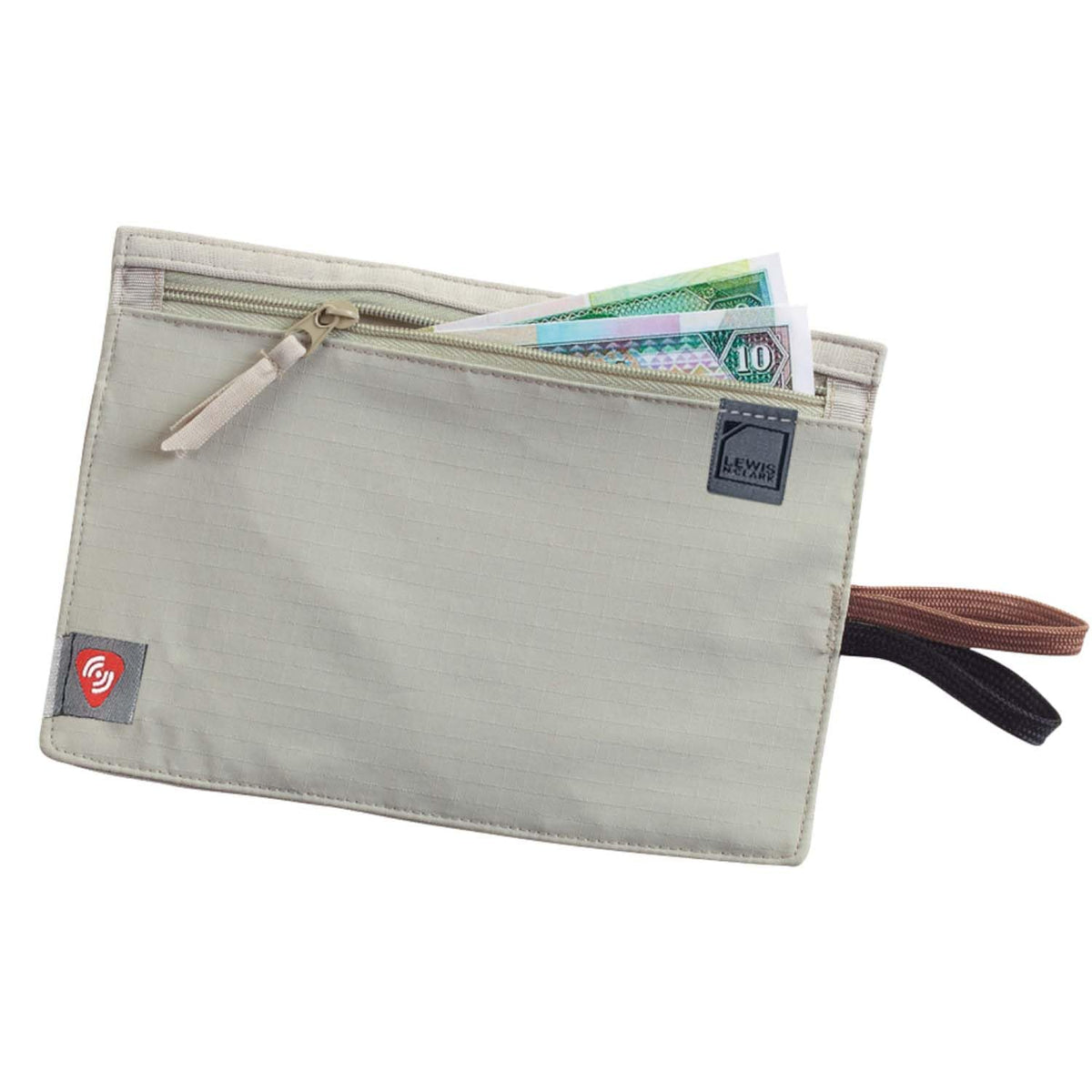 Lewis N. Clark RFID Blocking Money Belt Travel Pouch + Credit Card, ID, Passport Holder for Women & Men, Black, One Size