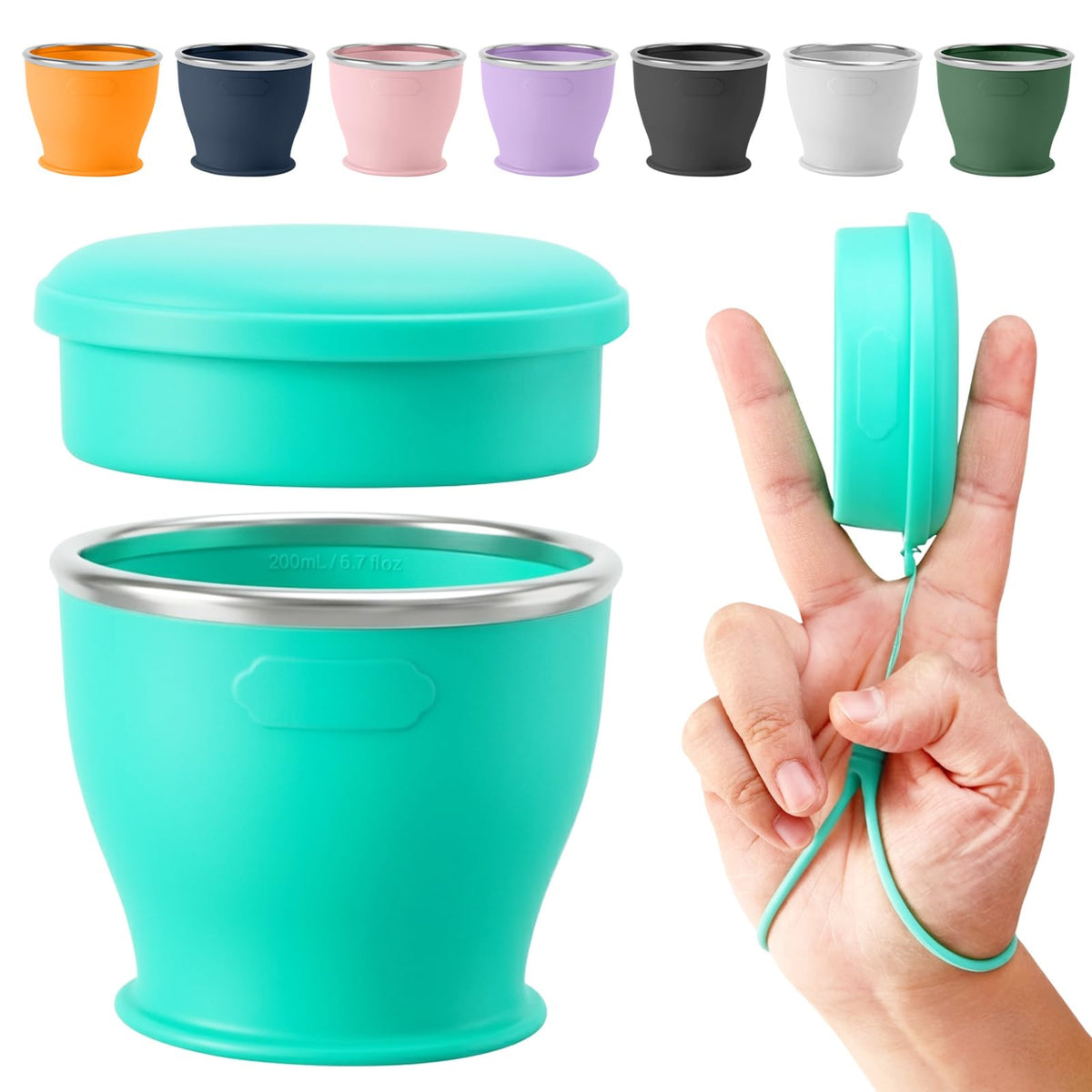 Collapsible Travel Cup, Foldable Water Cup with Lid, for Travel