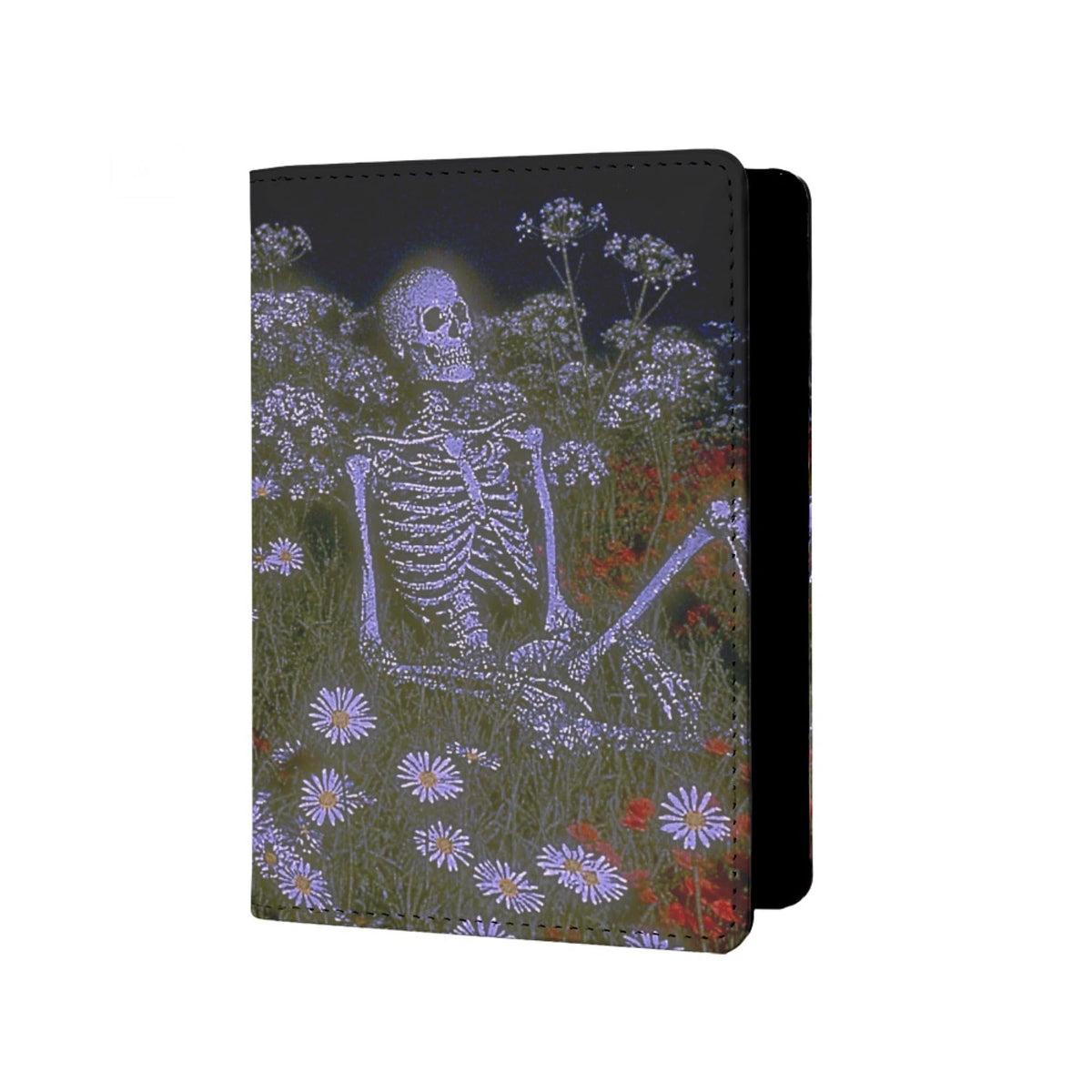 Mens Retro Skull Passport Holder for Travel Womens Skeleton Passport Cover Protector with Credit Card Slots Card Case Cover Black Orange Rainbow Onesize