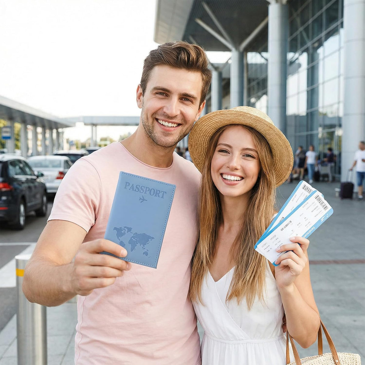 12 Pcs Passport Holder for Travel Cruise Essentials, Passport Cover Wallet Case Set for Women Men Family, Passports Book Holders Vacation Accessories Must Haves(Pink, Black, Light Blue, Purple)