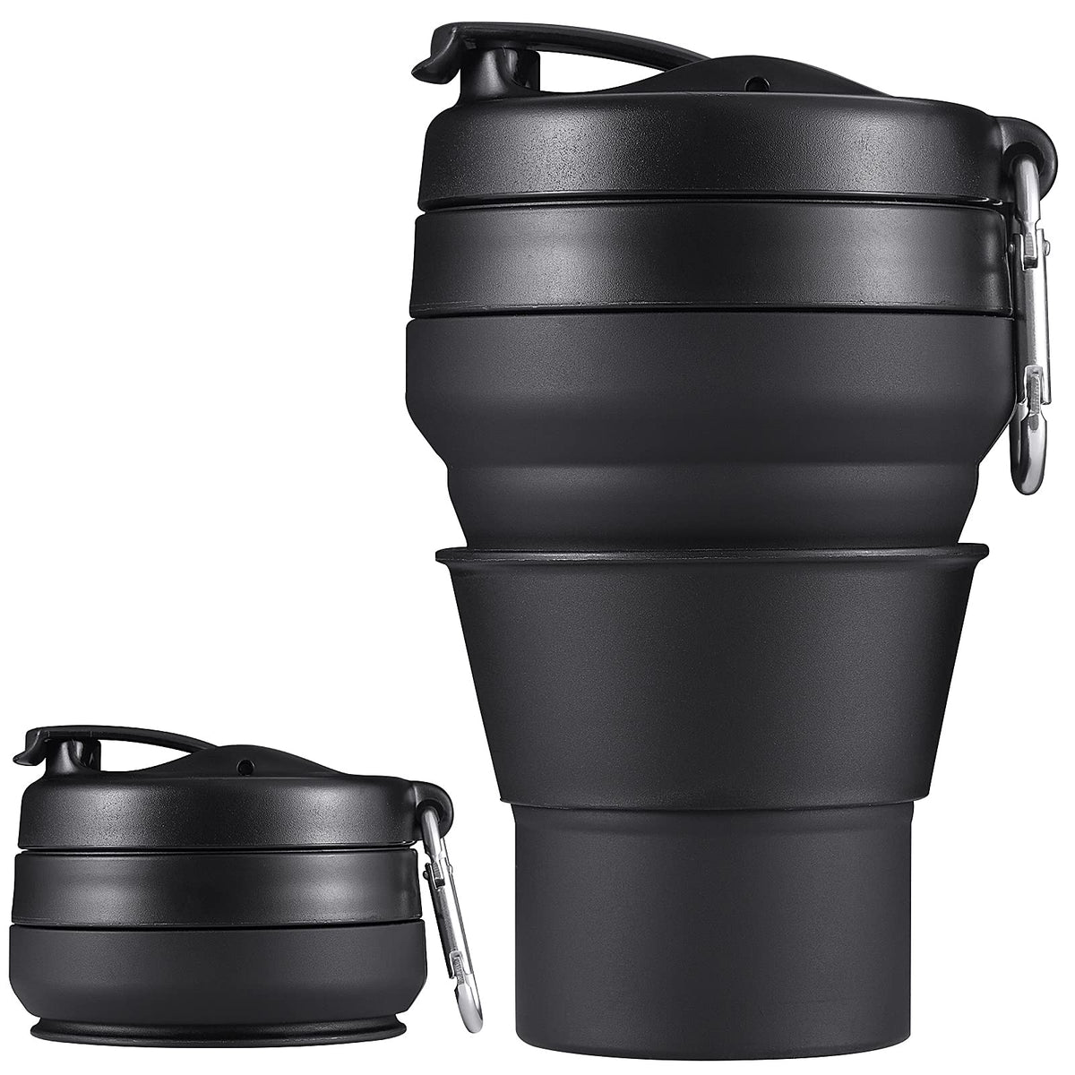 Collapsible Coffee Cup, 20 OZ 600ml Silicone Travel Folding Cup, Leak Proof BPA Free Portable Cup, Travel mug with Lids for Camping hiking