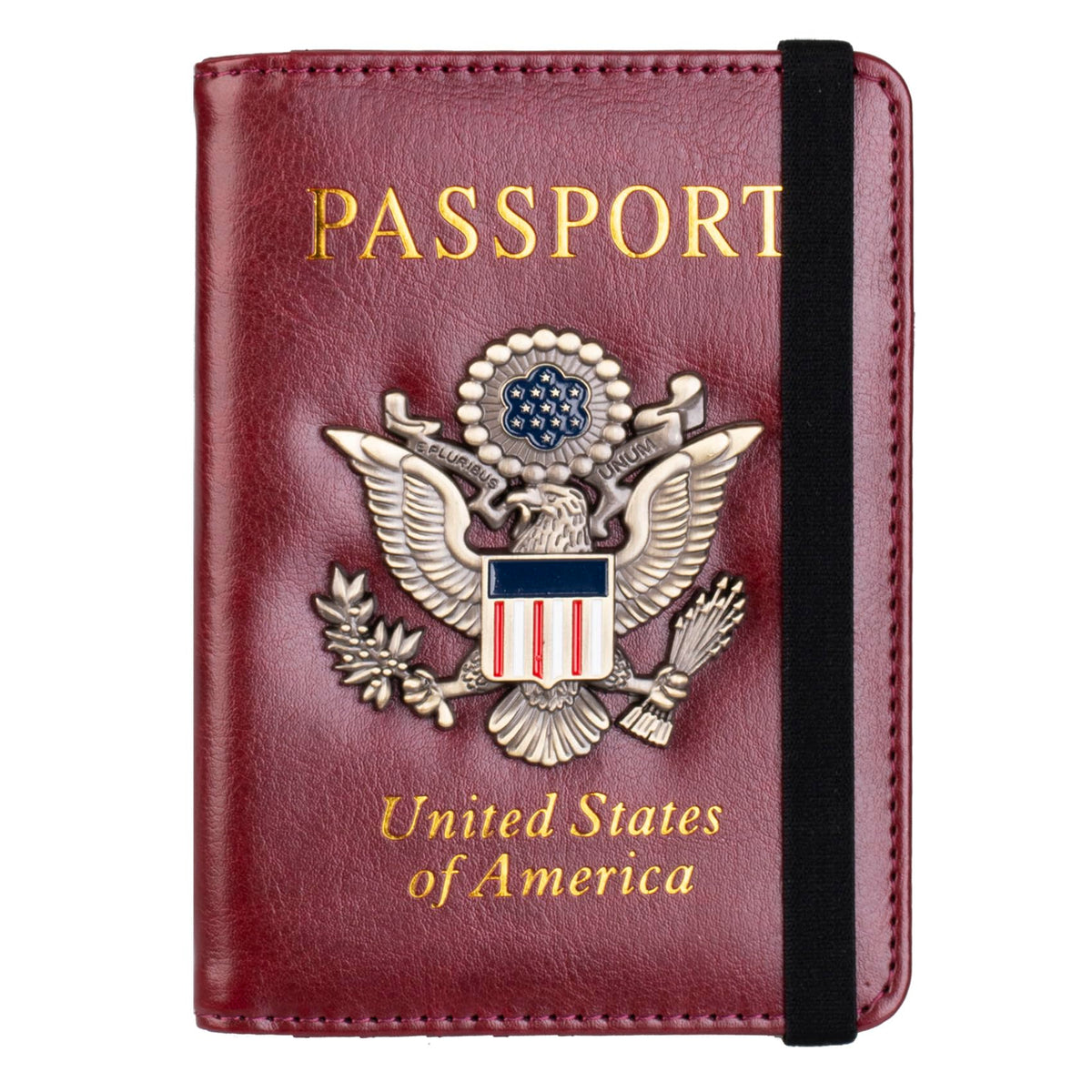 TOURSUIT RFID Blocking Passport Holder, Leather Travel Wallet, Dark Blue