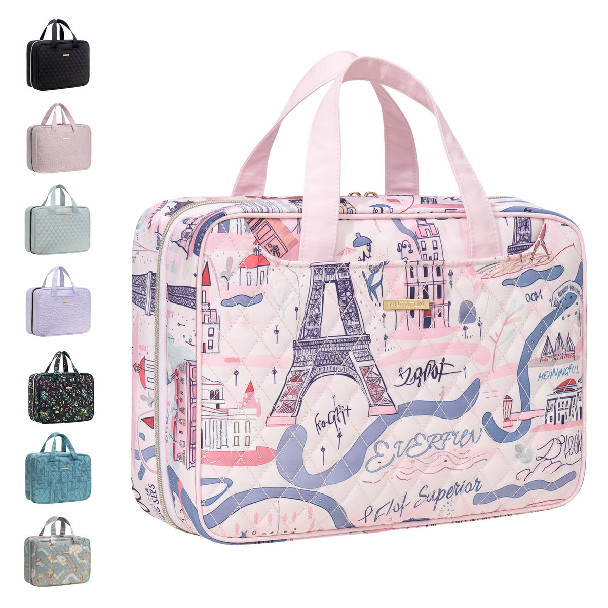 Everfun Hanging Travel Toiletry Bag Women, Leakproof Wet Dry Compartments