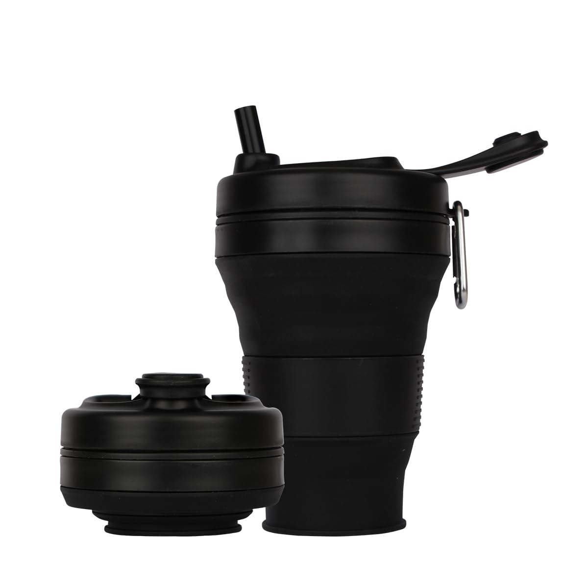 20oz Collapsible Cup with Lid Portable Collapsible Coffee Cup BPA-Free Collapsible Cups for Traveling Camping Hiking Picnic