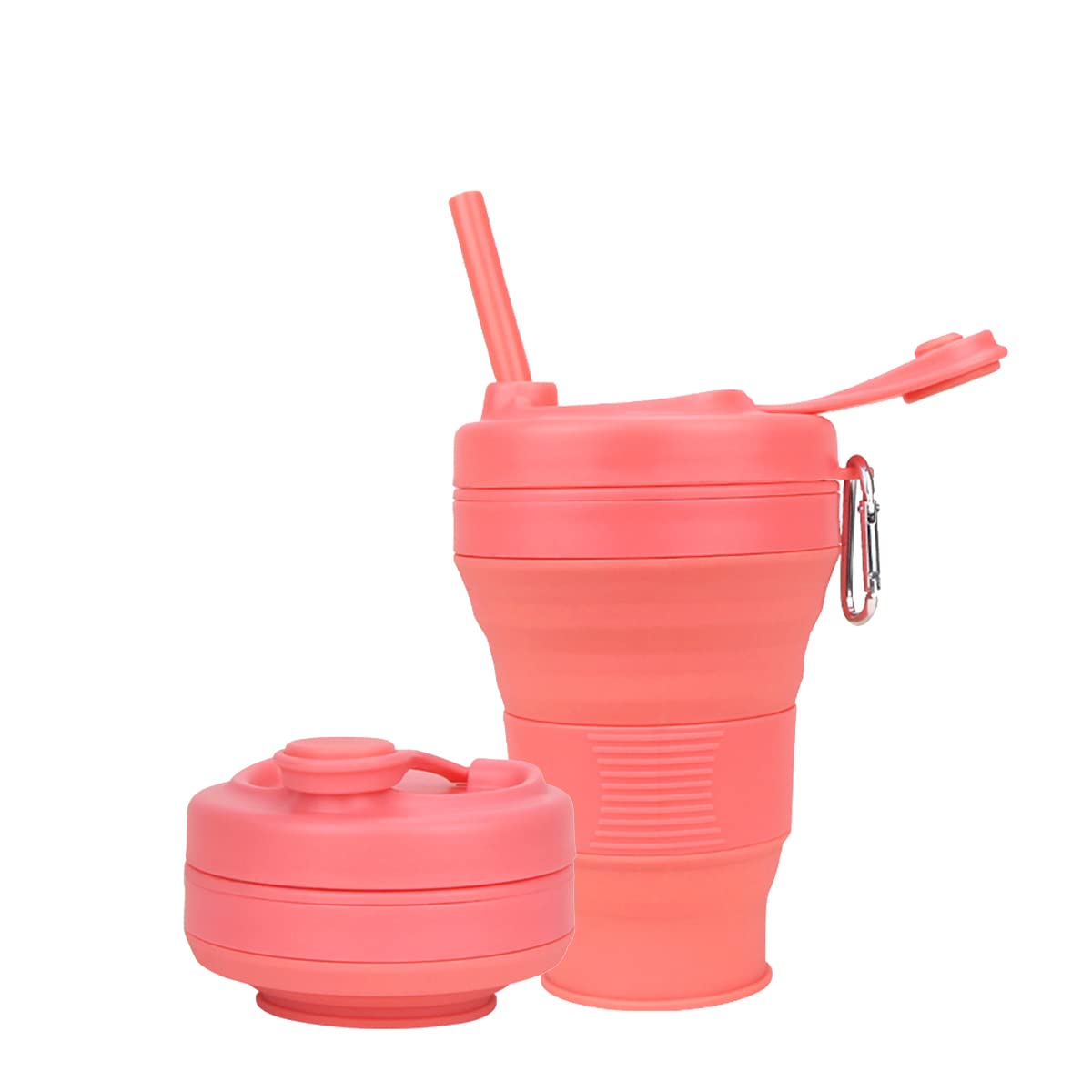 20oz Collapsible Cup with Lid Portable Collapsible Coffee Cup BPA-Free Collapsible Cups for Traveling Camping Hiking Picnic