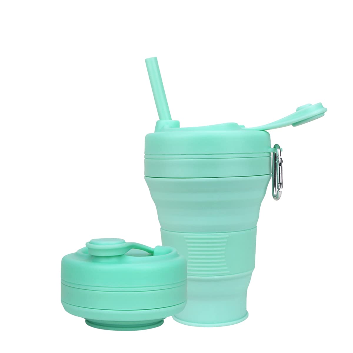 20oz Collapsible Cup with Lid Portable Collapsible Coffee Cup BPA-Free Collapsible Cups for Traveling Camping Hiking Picnic