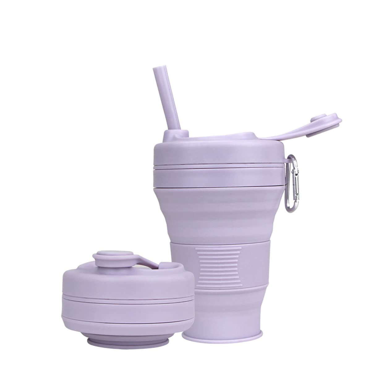 20oz Collapsible Cup with Lid Portable Collapsible Coffee Cup BPA-Free Collapsible Cups for Traveling Camping Hiking Picnic