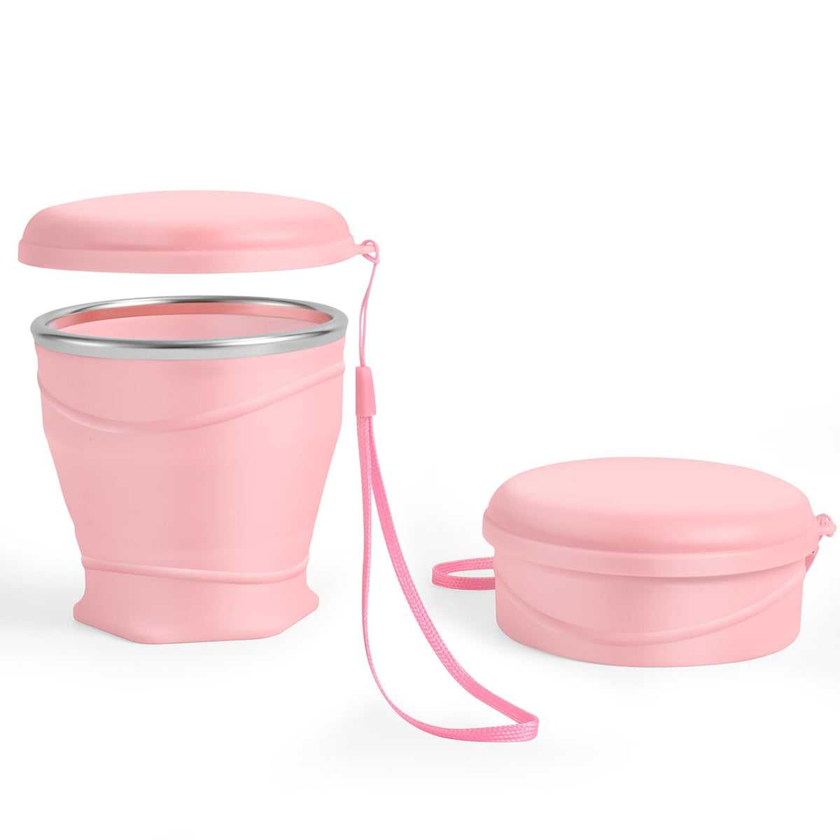 Light Purple Collapsible Silicone Travel Cup,8.8oz (260ml) BPA-Free