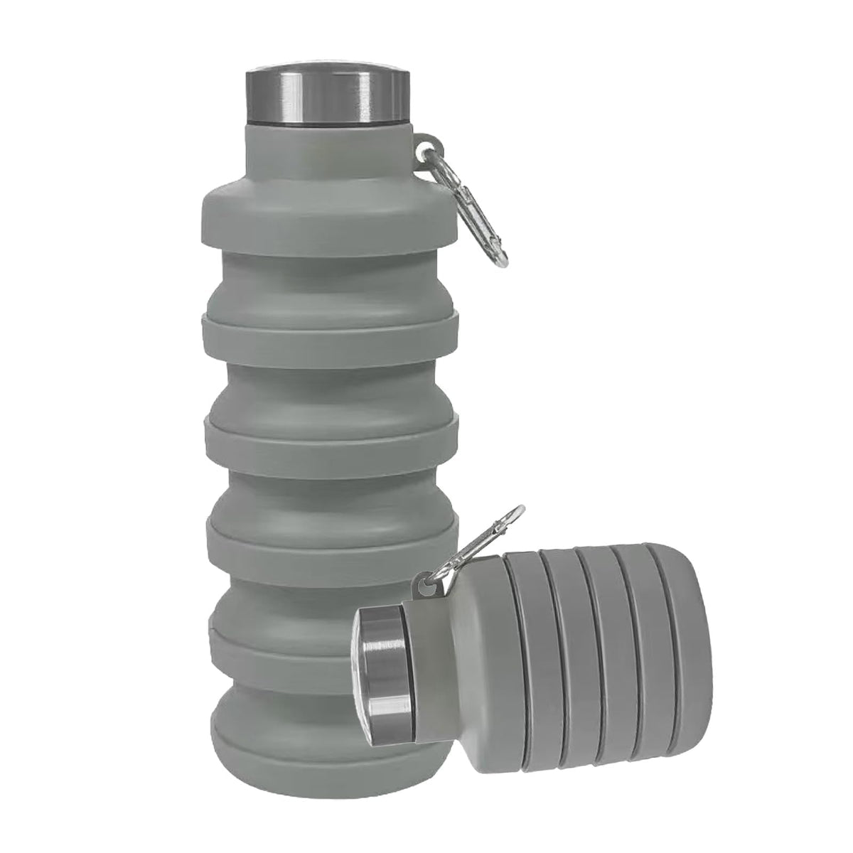 Collapsible Water Bottles,Silicone Water Bottle,16oz Capacity Portable Reusable,Leak-proof,with buckle,foldable storage,Lightweight Durable for Fitness,Cycling,Sports,Camping,Hiking (Black)