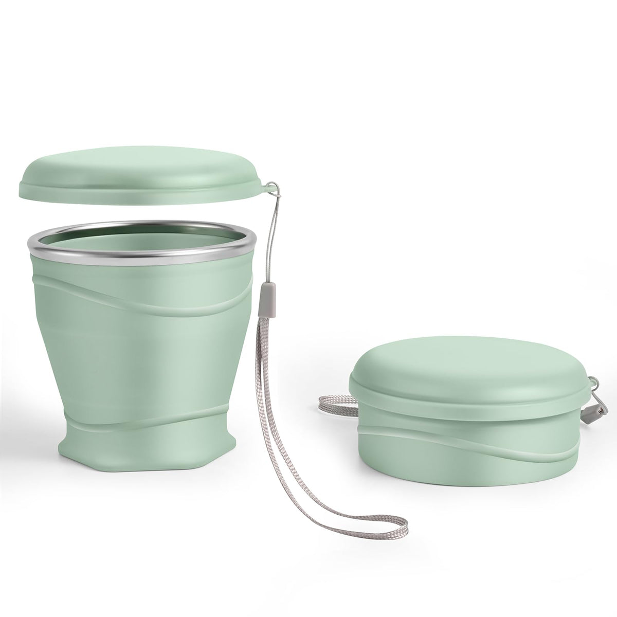 Light Purple Collapsible Silicone Travel Cup,8.8oz (260ml) BPA-Free