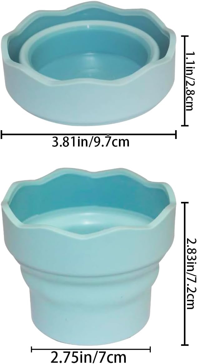 3 PCS Collapsible Paint Brush Washer Mini Foldable Silicone Watercolor Acrylic Oil Painting Silicone Washing Bucket Brush Holder Organizer Painting Water Cup for Watercolor Oil Painting