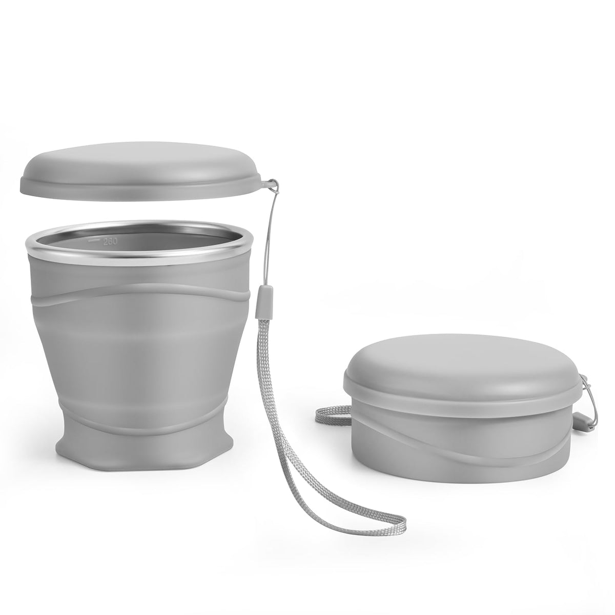 Light Purple Collapsible Silicone Travel Cup,8.8oz (260ml) BPA-Free