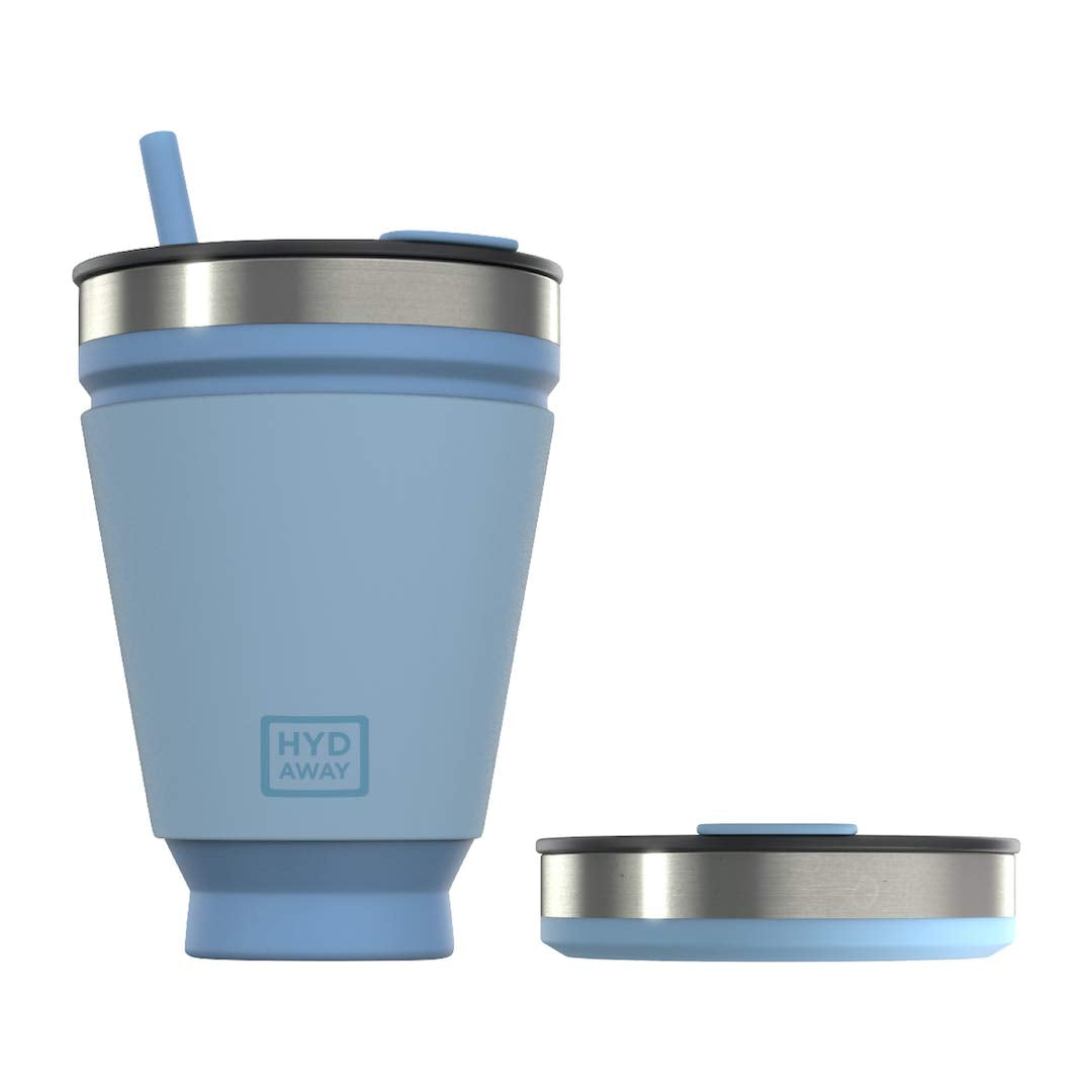 HYDAWAY Collapsible Insulated Tumbler 16oz, Reusable Coffee Cup with Straw