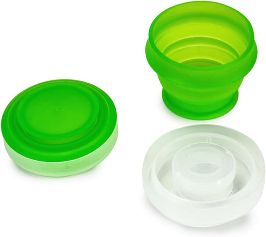 Deke Home - 2 Pack Silicone Collapsible Travel Cups with Lids – Portable, Food Grade Camping Mugs for Outdoor, Hiking, Camping, Backpacking, and Travel