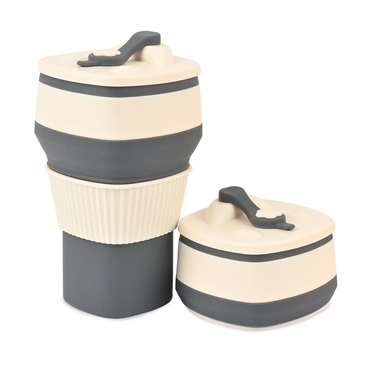 Collapsible Silicone Cup, Safe & Portable, for Hot & Cold Drinks, 18.6 oz (550 ml) - Travel, Camping, Office, and More – Sage Green
