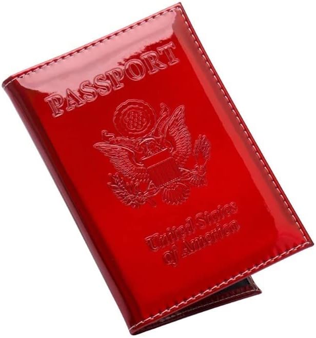 Chrome Passport Cover Vaccine Card Holder Combo, Passport Holder with Vaccine Card Slot (Pink)