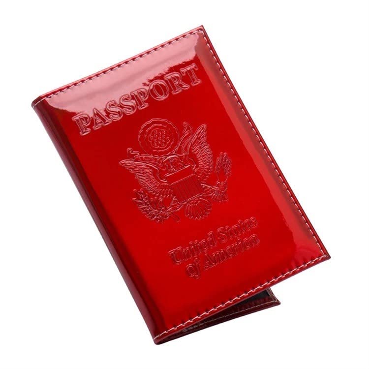 Chrome Passport Cover Vaccine Card Holder Combo, Passport Holder with Vaccine Card Slot (Pink)