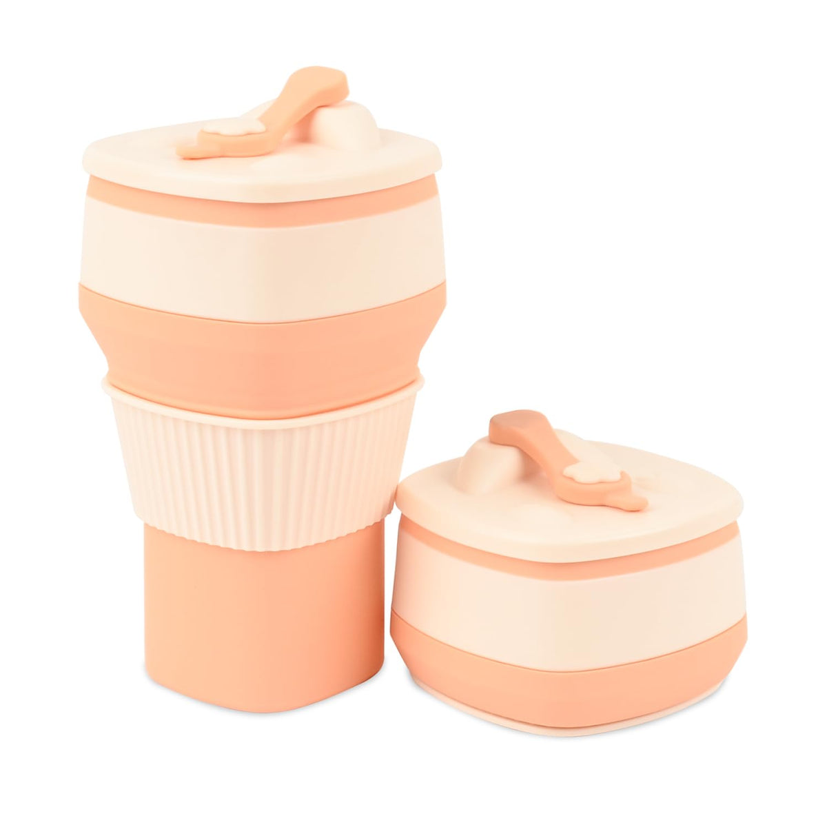 Collapsible Silicone Cup, Safe & Portable, for Hot & Cold Drinks, 18.6 oz (550 ml) - Travel, Camping, Office, and More – Sage Green
