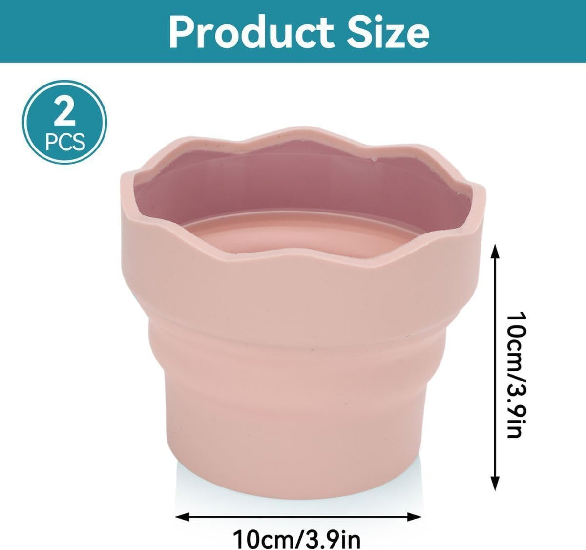 2Pcs Collapsible Paint Brush Washer, Brush Holder Cleaner Painting Water Cup Portable Silicone Washing Bucket for Watercolor Oil Painting(Pink)