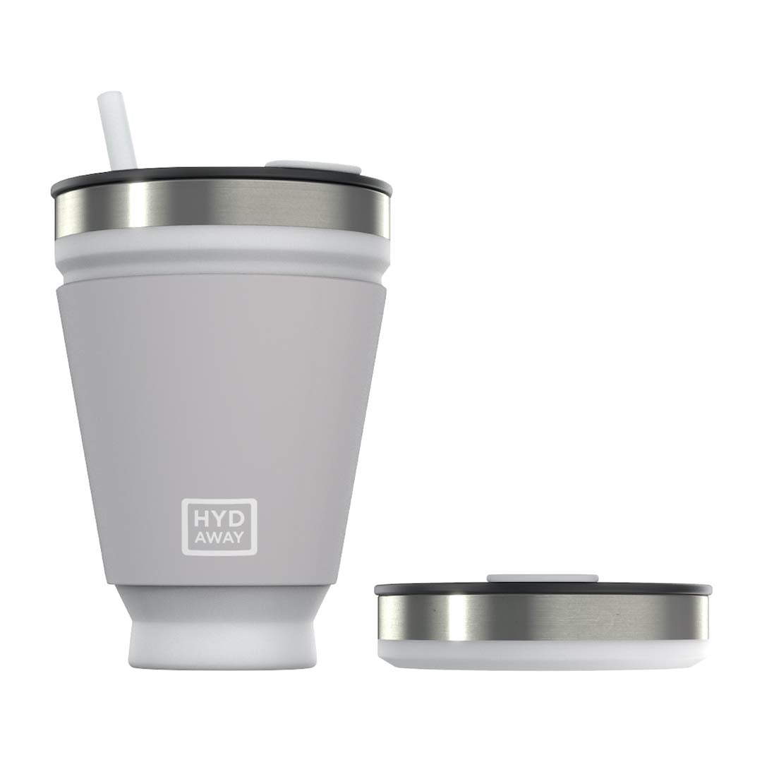 HYDAWAY Collapsible Insulated Tumbler 16oz, Reusable Coffee Cup with Straw