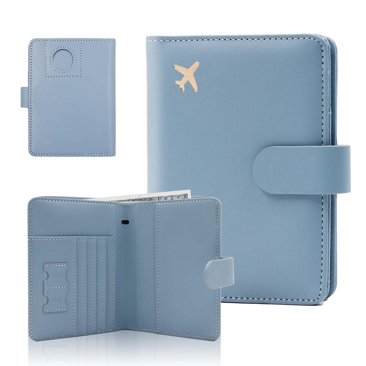 Melsbrinna Premium Leather Passport Holder Covers Case, Waterproof Rfid Blocking Travel Wallet Passport Holder with Pen Holder, Cute Passport Book for Women/Men