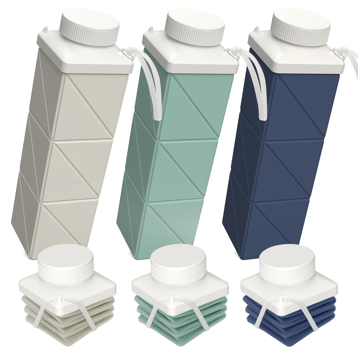 BEAUTAIL Collapsible Water Bottles 21oz/610mL, Silicone Travel Water Bottle