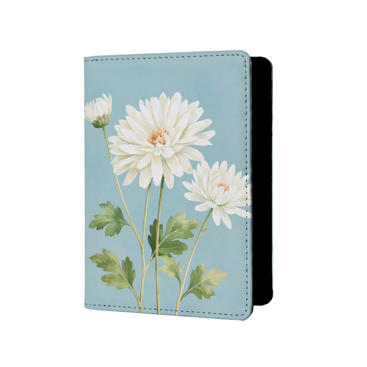 Oil Painting Floral Passport Holder for Travel Leather Womens Sunflower Passport Cover with Credit Card Slots Yellow Red Brown Onesize