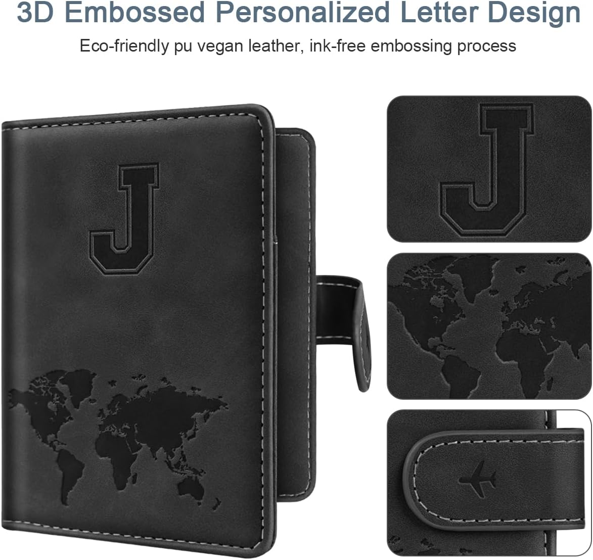 Passport Holder for Travel Essentials Personalized Initial Wallets