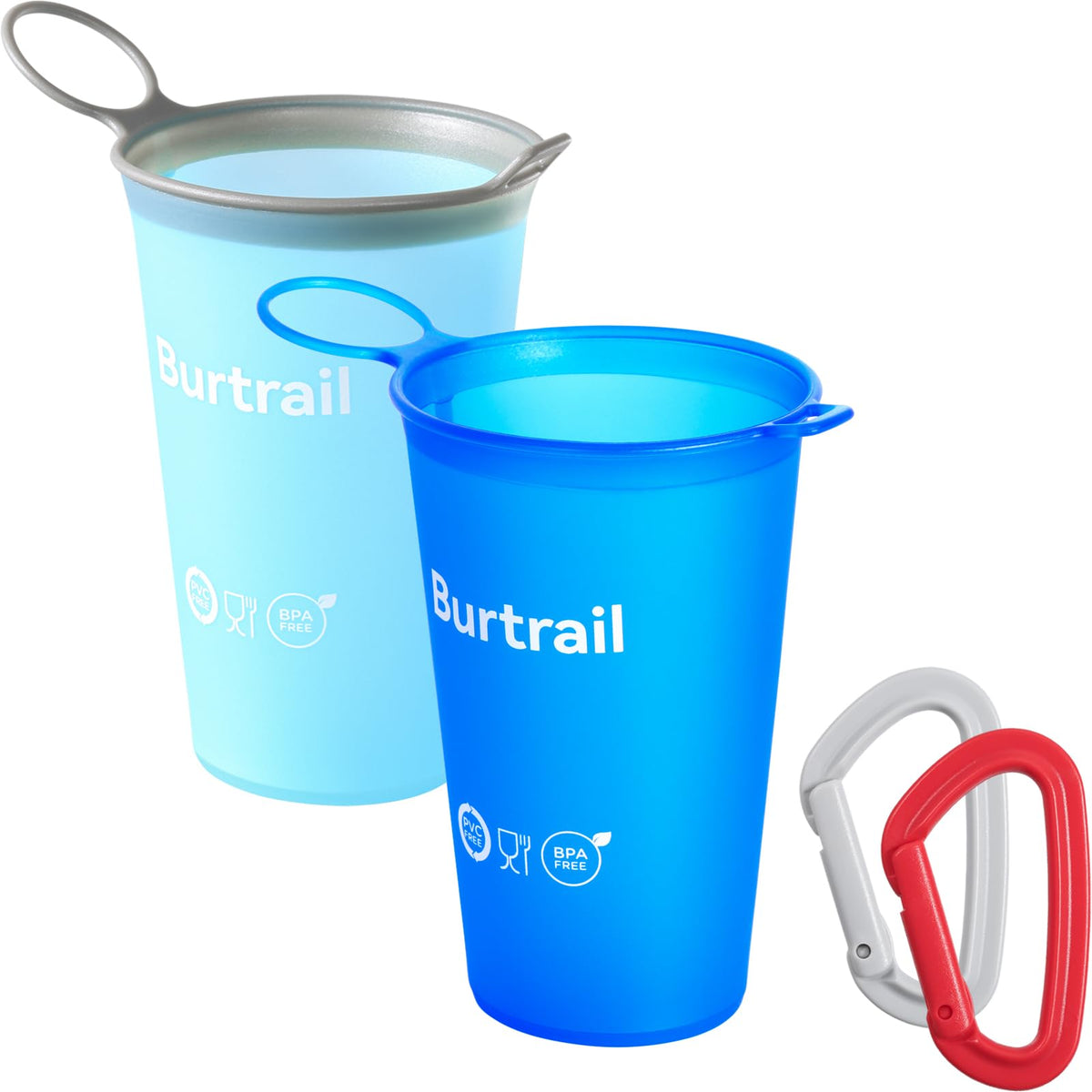 200 ml/6.8 oz-2Pack-Collapsible Cup TPU Running Water Cup Foldable Reusable Protable for Running,Backpacking,Traveling,Climbing,Marathon-BPA Free,SkyBlue
