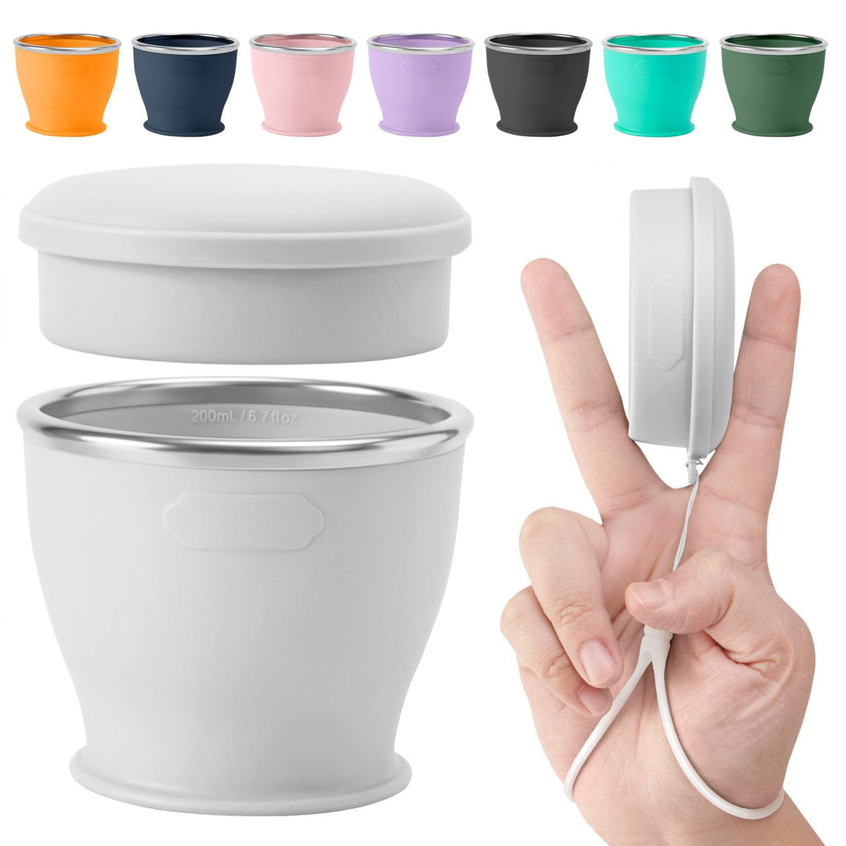 Collapsible Travel Cup, Foldable Water Cup with Lid, for Travel