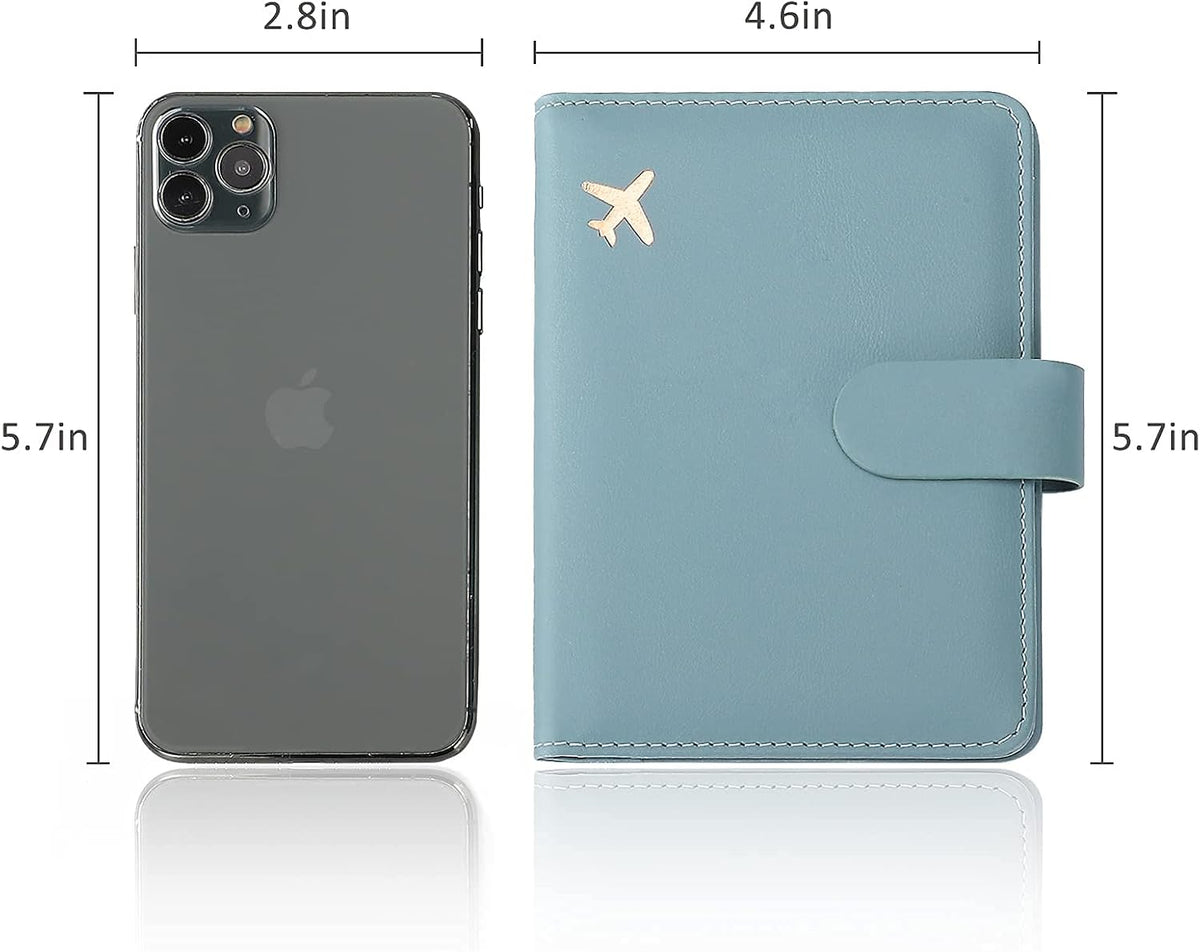 Melsbrinna Premium Leather Passport Holder Covers Case, Waterproof Rfid Blocking Travel Wallet Passport Holder with Pen Holder, Cute Passport Book for Women/Men