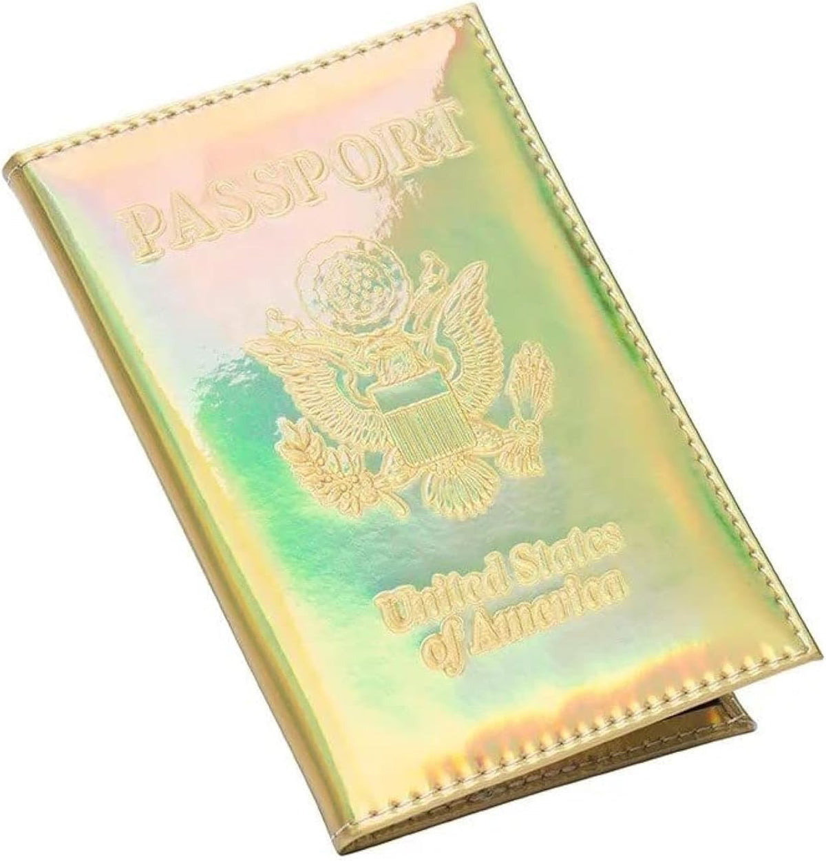 Chrome Passport Cover Vaccine Card Holder Combo, Passport Holder with Vaccine Card Slot (Pink)