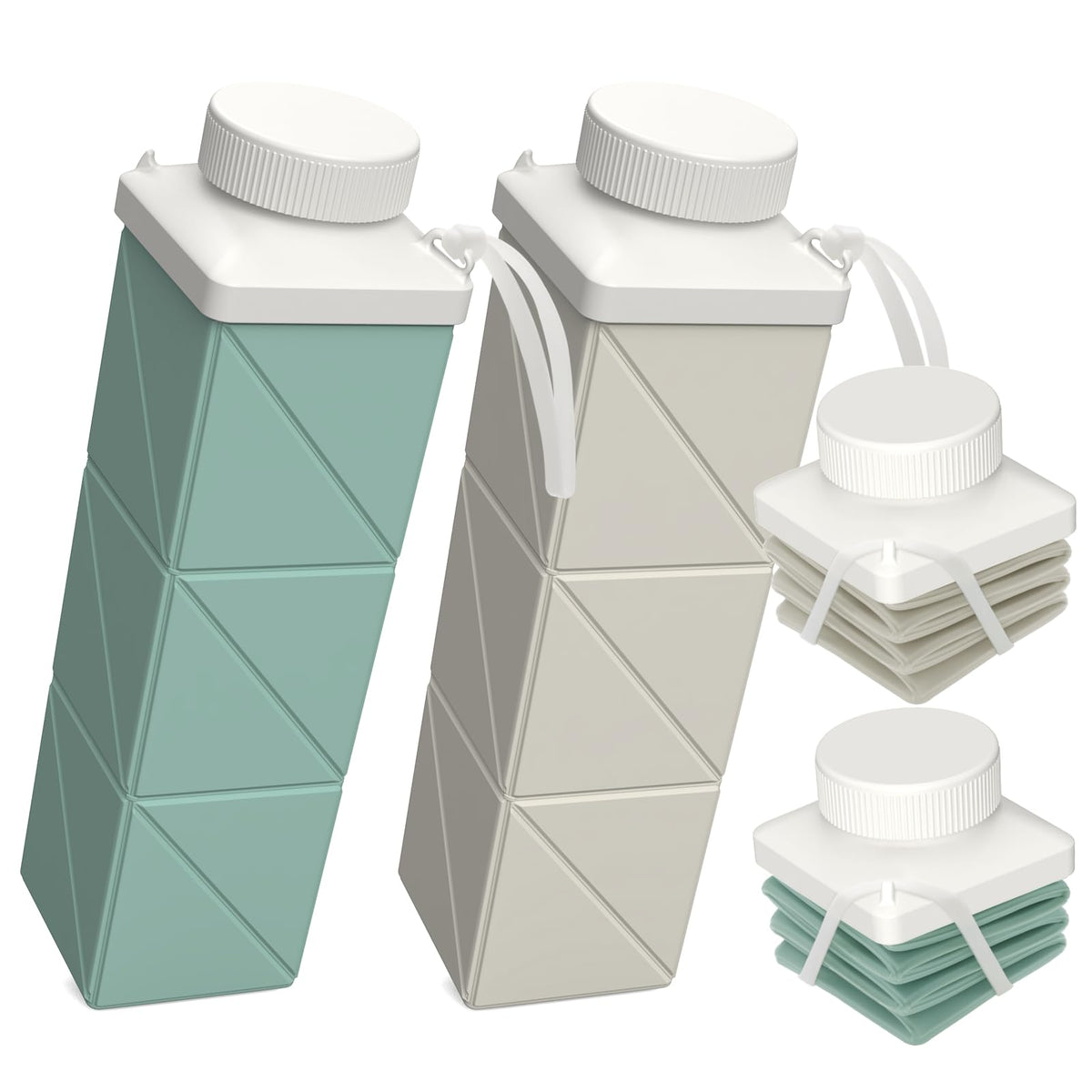 BEAUTAIL Collapsible Water Bottles 21oz/610mL, Silicone Travel Water Bottle