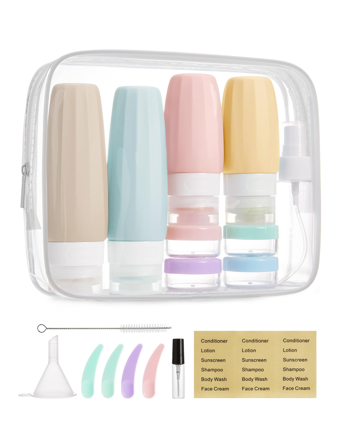 BAGSMART TSA Approved Toiletry Bag, 2 Pack Clear Makeup Cosmetic Bag Organizer, Quart Size Travel Bag for Toiletries, Carry-on Travel Accessories Essentials, Black-2pcs