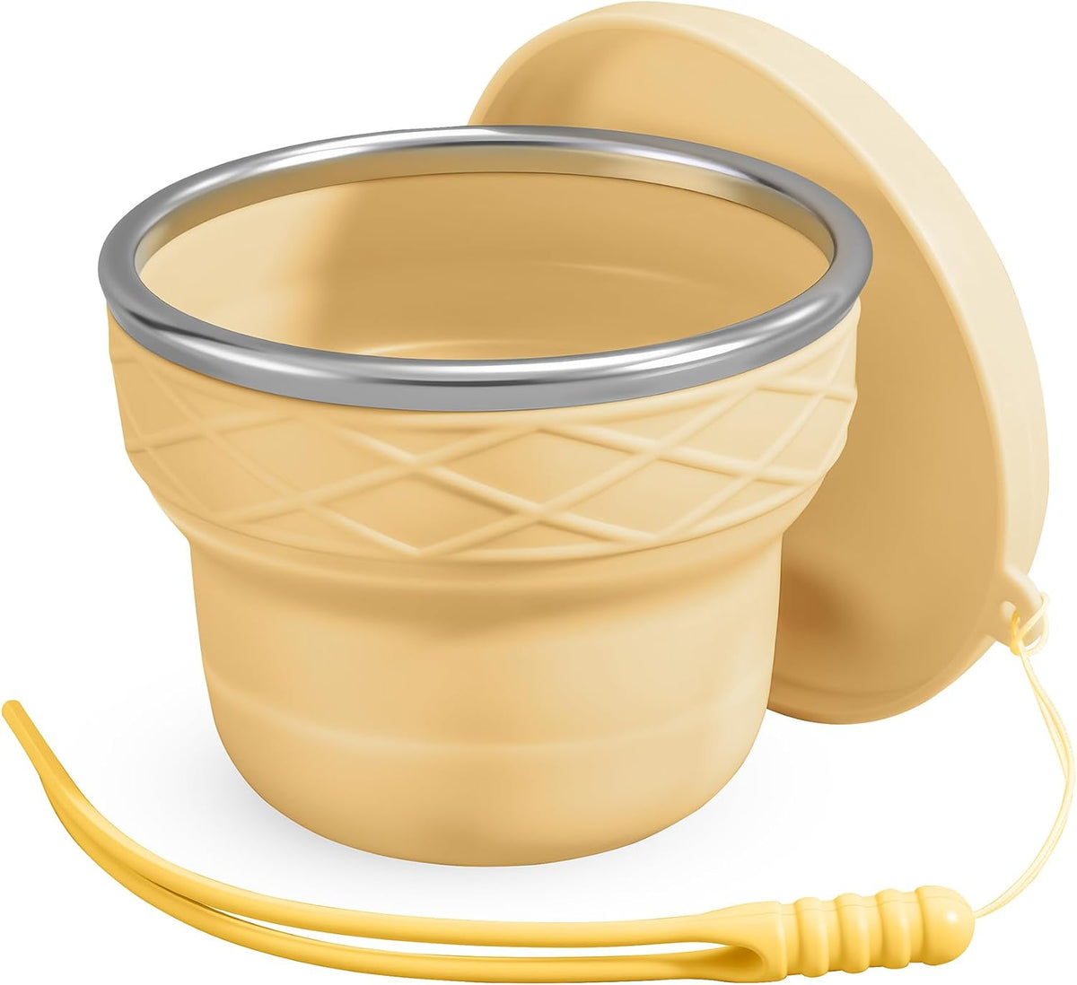 Silicone Collapsible Travel Cup, 7oz BPA-Free(Yellow)