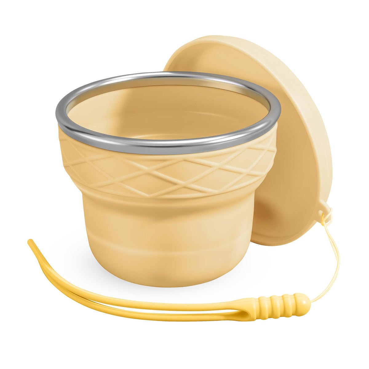 Silicone Collapsible Travel Cup, 7oz BPA-Free(Yellow)