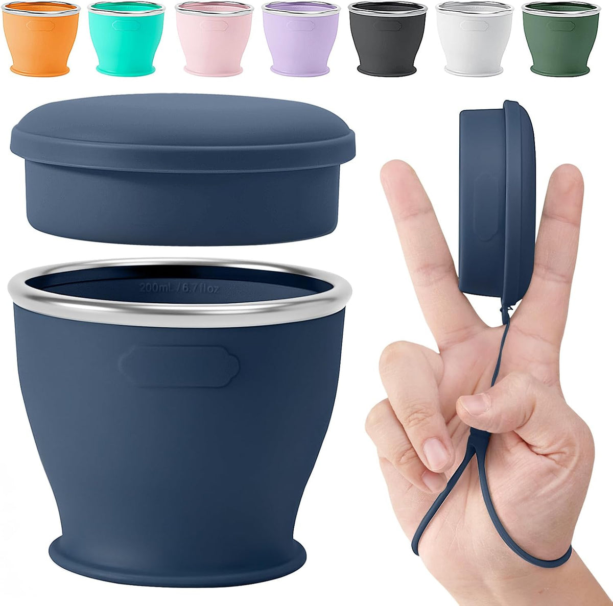 Collapsible Travel Cup, Foldable Water Cup with Lid, for Travel