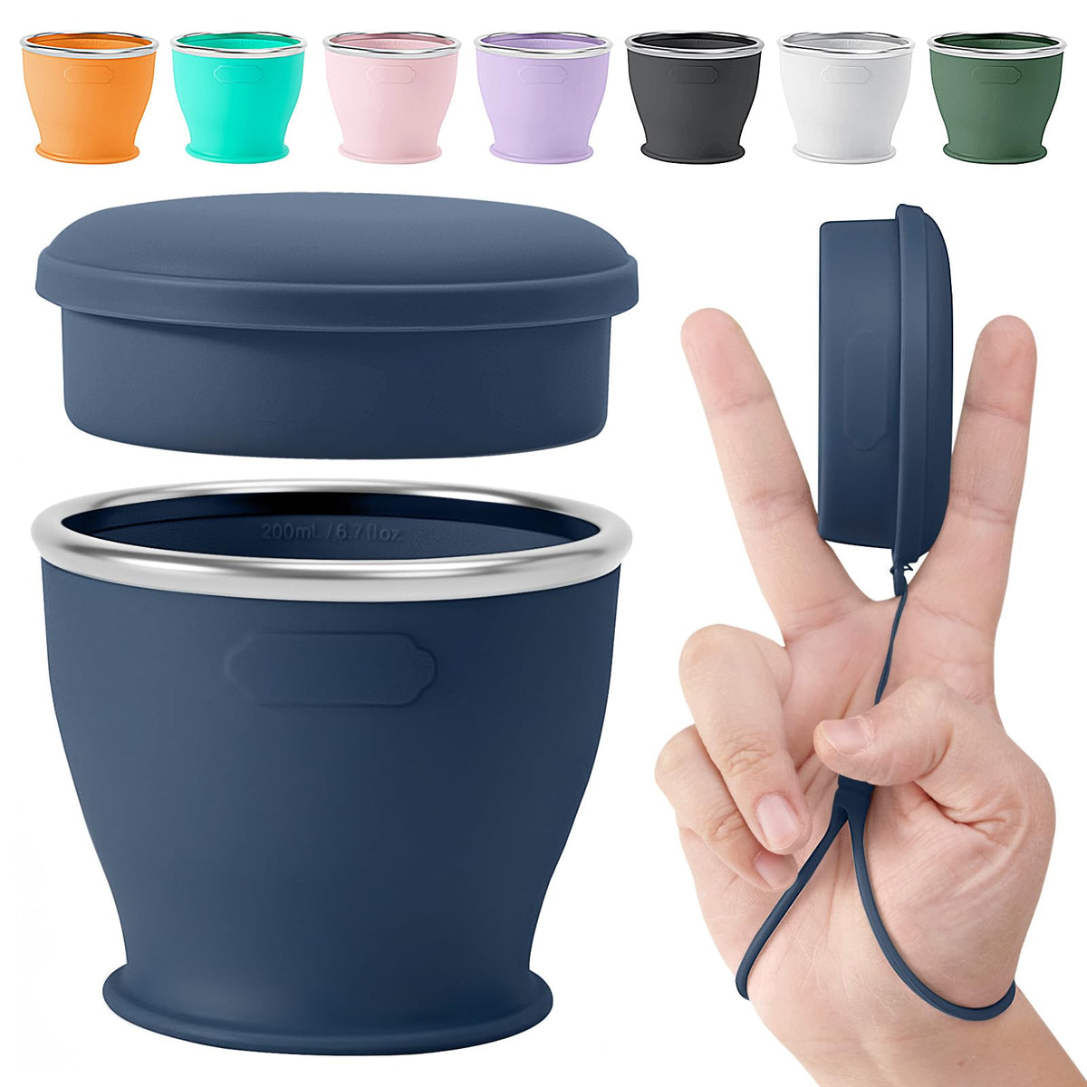 Collapsible Travel Cup, Foldable Water Cup with Lid, for Travel