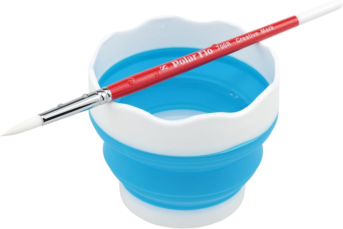 Creative Mark Collapsible Paint Brush Water Cup 10oz Capacity - Durable & Leak-Proof, Space-Saving Design, Ideal for Artists, Travel, Plein Air Painting, Mural Painters, Studio Use