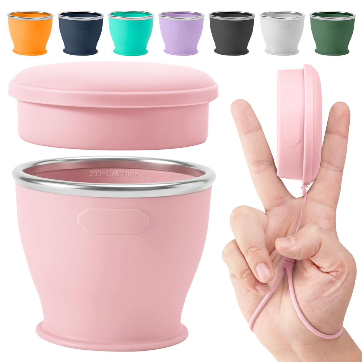 Collapsible Travel Cup, Foldable Water Cup with Lid, for Travel