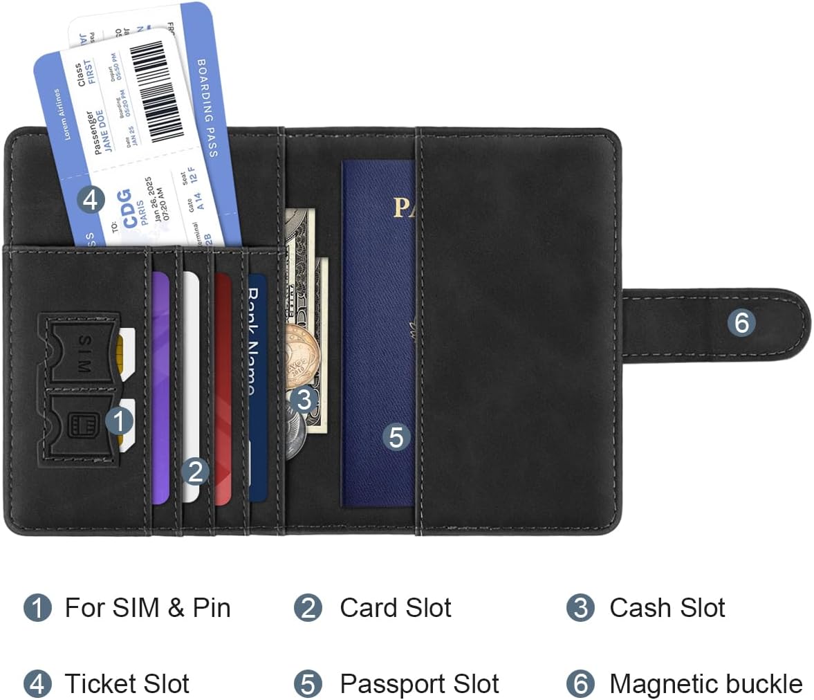 Passport Holder for Travel Essentials Personalized Initial Wallets
