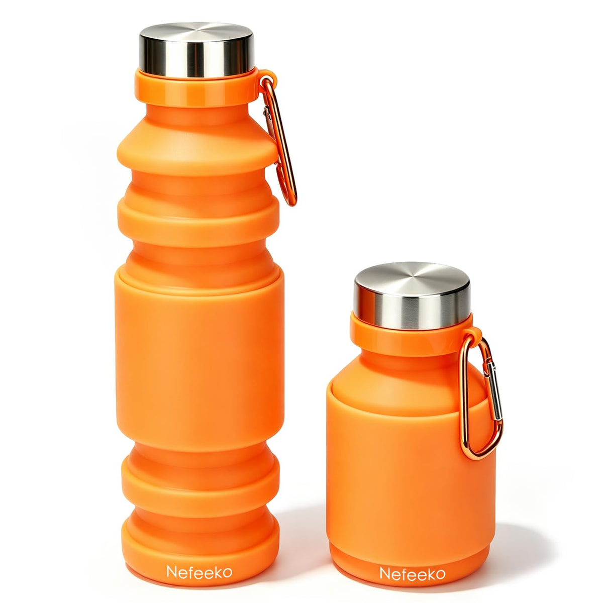 Nefeeko Collapsible Water Bottle, Reuseable BPA Free Silicone Water Bottles